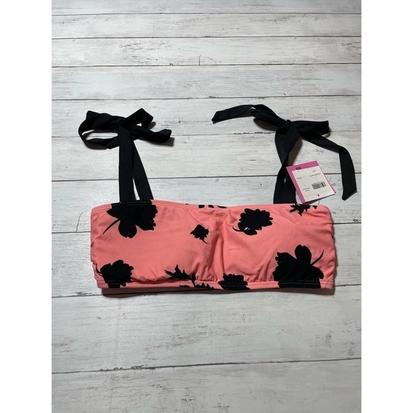 Kate Spade New York Women's Printed Bow-Tie Bikini Top (Shell Pink, - Picture 3 of 8